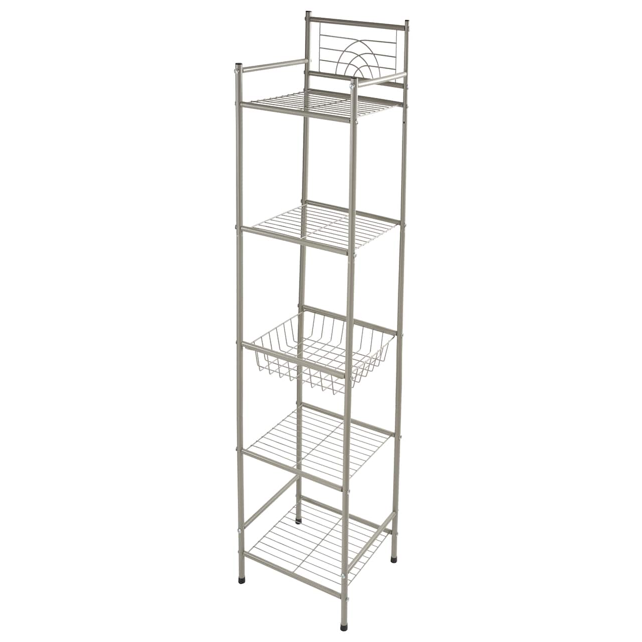 Bath Bliss Satin Nickel Bronze 5-Tier Storage Shelf
